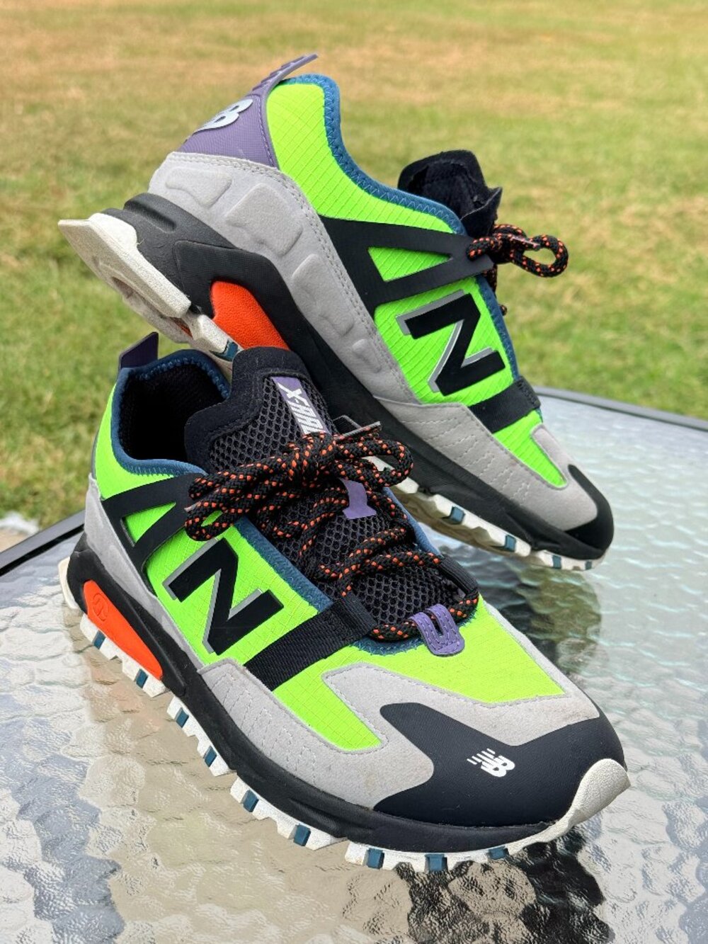 New Balance X-Racer Energy Lime Mens 9.5 Y2K Gorpcore Trail Sneakers 4286